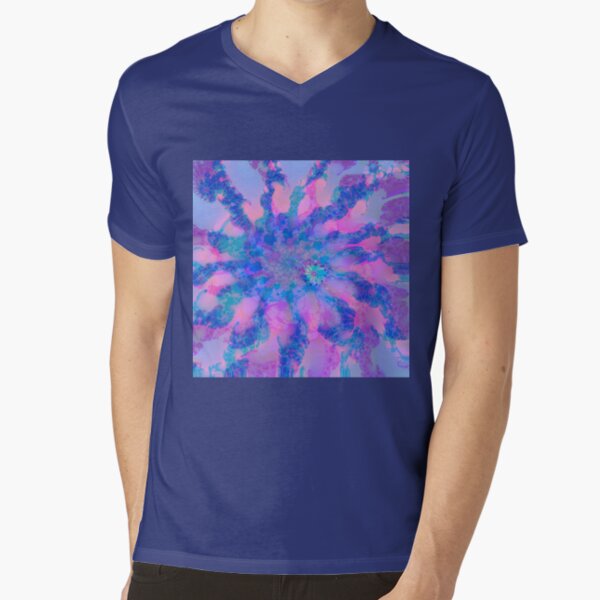 Fractalize storm clouds of flower petals V-Neck T-Shirt