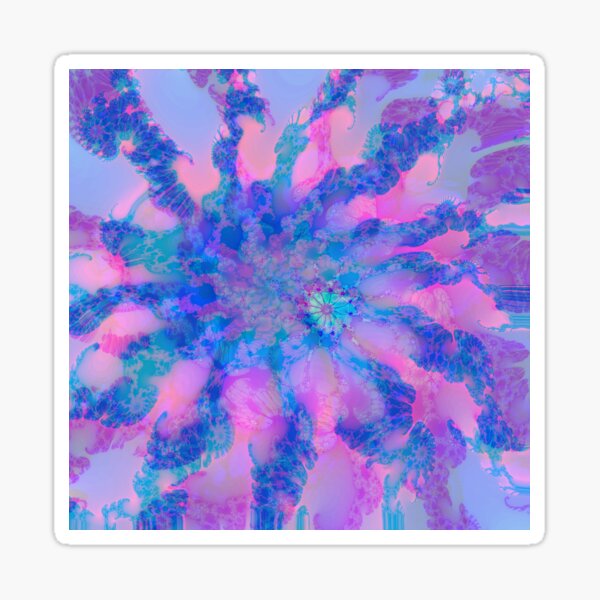 Fractalize storm clouds of flower petals Glossy Sticker