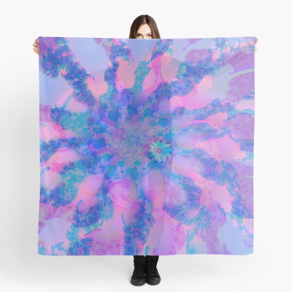 Fractalize storm clouds of flower petals Scarf