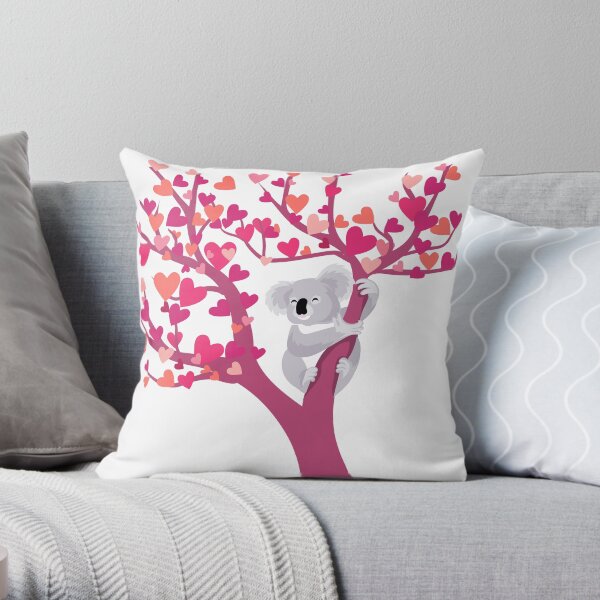 Love Koala in Tree Throw Pillow