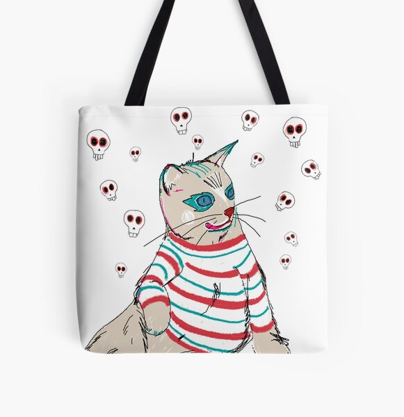 Clown Kitty Allover-Print Tote Bag