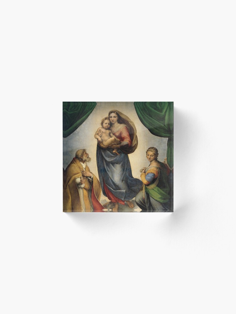 Alternate view of The Sistine Madonna Oil Painting by Raphael Acrylic Block