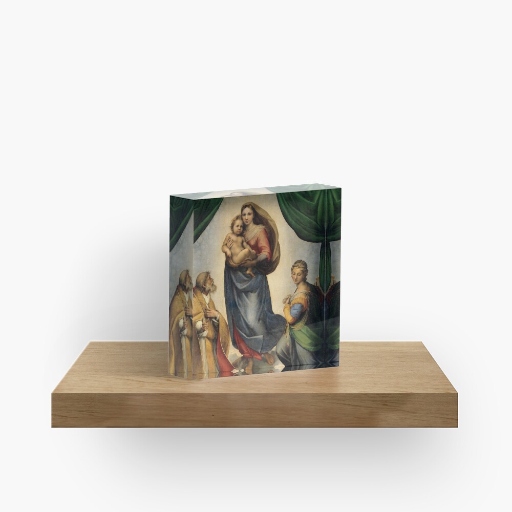 The Sistine Madonna Oil Painting by Raphael Acrylic Block