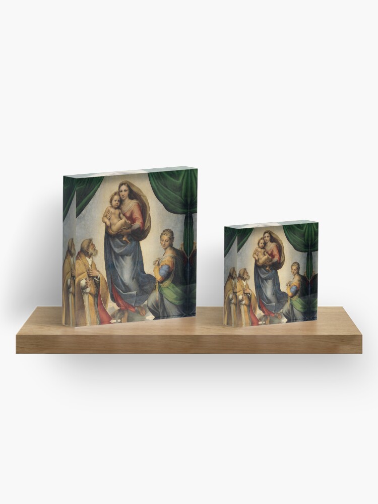 Alternate view of The Sistine Madonna Oil Painting by Raphael Acrylic Block