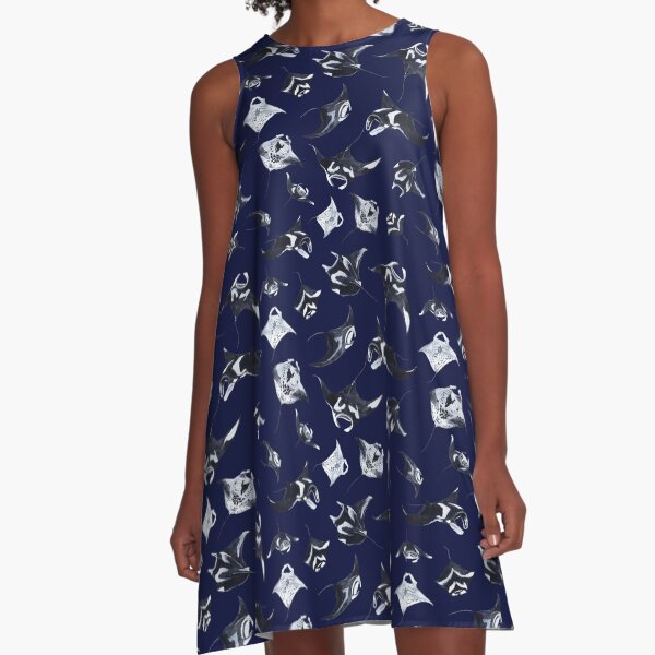 Item preview, MANTARAY PATTERN (NAVY BLUE) designed and sold by BEATRIZ ABAITUA.