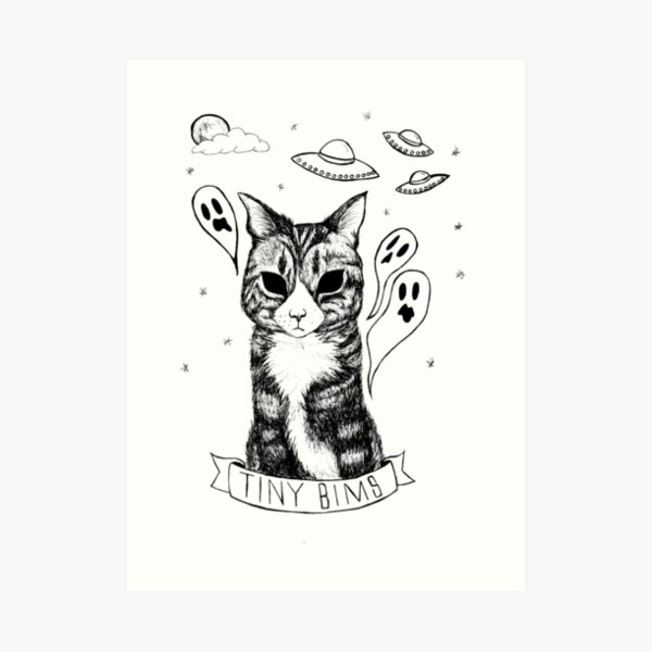 RLGS Black Eyed Bims b&w Art Print