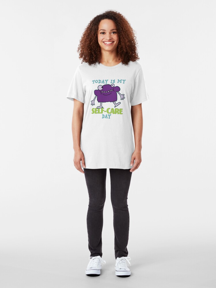 Alternate view of Self-Care Day. Slim Fit T-Shirt