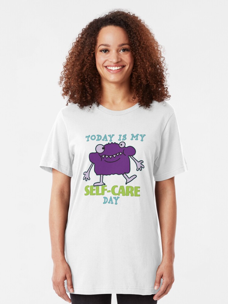 Alternate view of Self-Care Day. Slim Fit T-Shirt