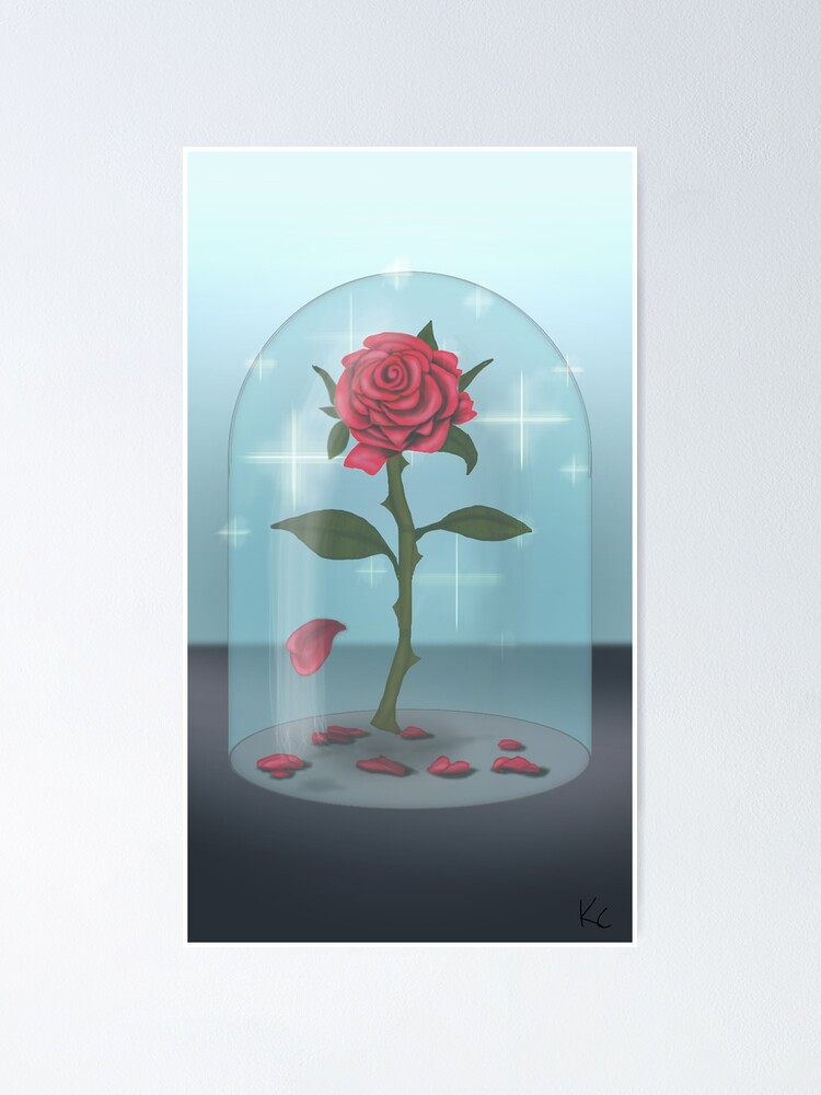 Enchanted Rose Background Poster For Sale By Kaotik Sketches Redbubble