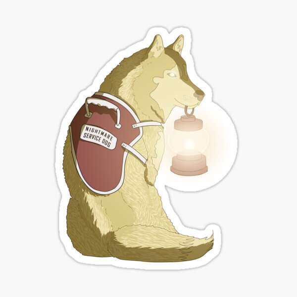 Nightmare Service Dog Husky Sticker
