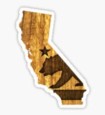 California State Bear (wood design) Sticker