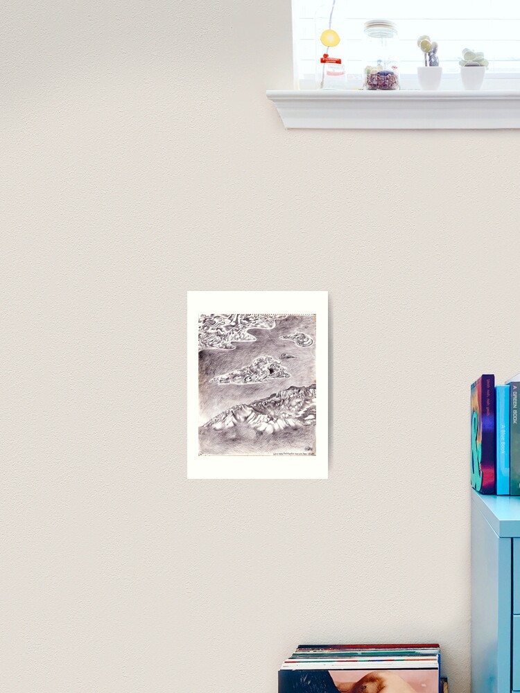 Thumbnail 1 of 3, Art Print, Love What That Mountain Does With Its Clouds designed and sold by dajson.