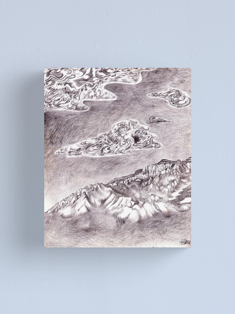 Thumbnail 2 of 3, Canvas Print, Love What That Mountain Does With Its Clouds designed and sold by dajson.