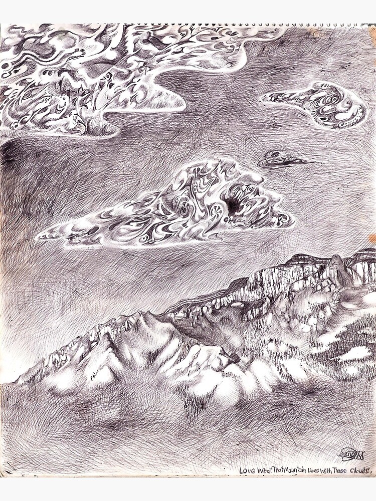 Thumbnail 3 of 3, Poster, Love What That Mountain Does With Its Clouds designed and sold by Davol White.