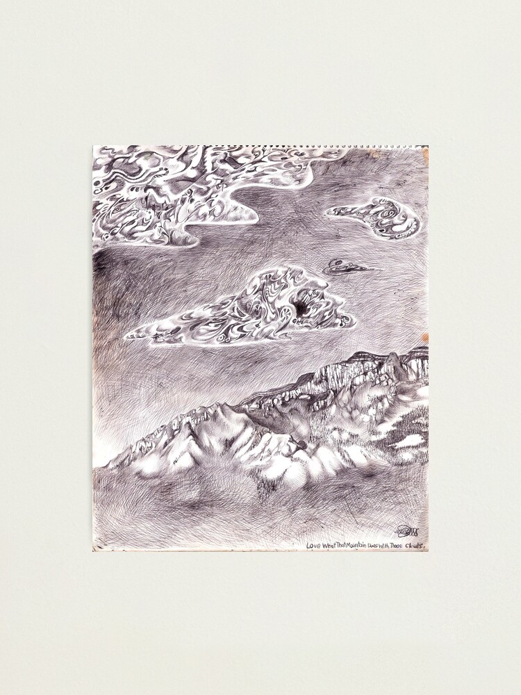 Thumbnail 1 of 3, Photographic Print, Love What That Mountain Does With Its Clouds designed and sold by dajson.