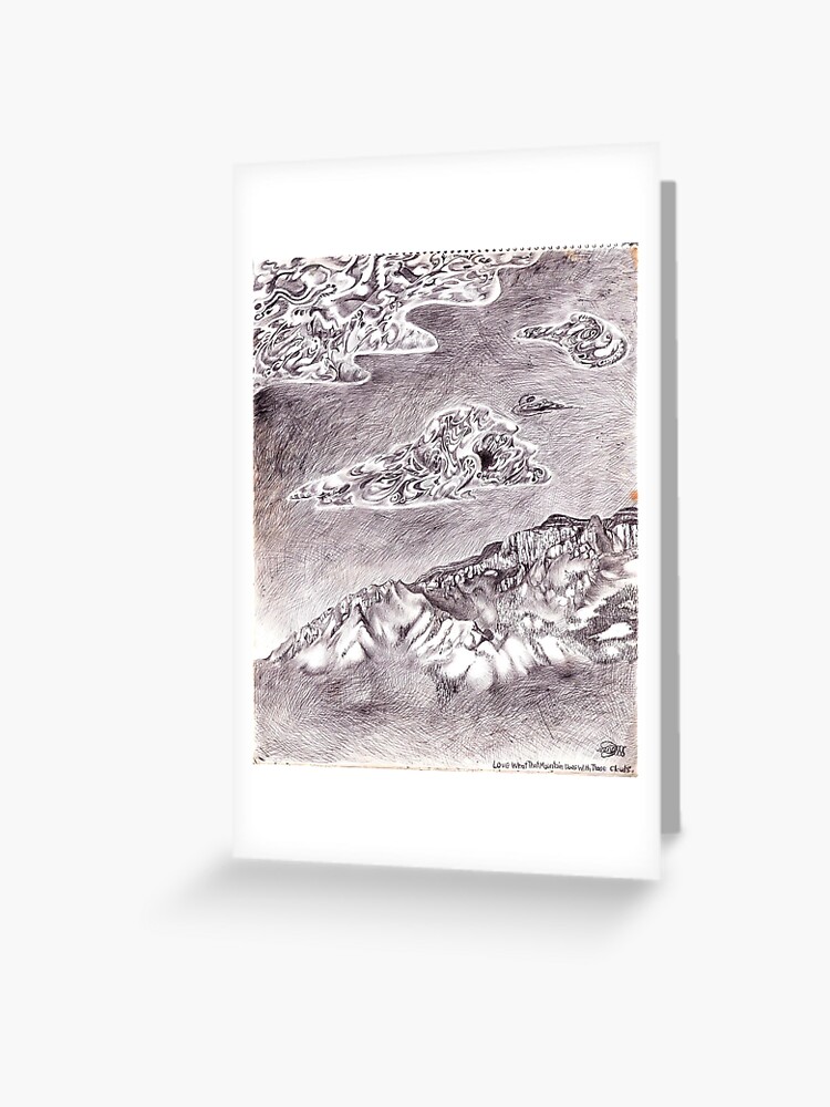 Thumbnail 1 of 2, Greeting Card, Love What That Mountain Does With Its Clouds designed and sold by Davol White.