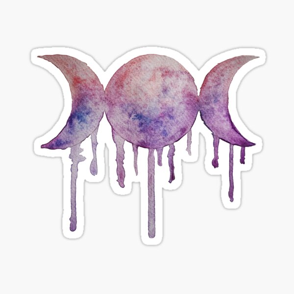 Triple Moon Watercolor Sticker