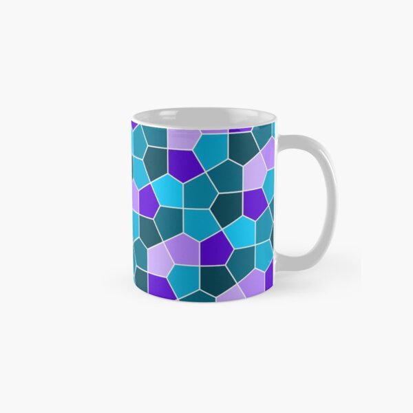Cairo Pentagonal Tiles in Aqua and Purple Classic Mug