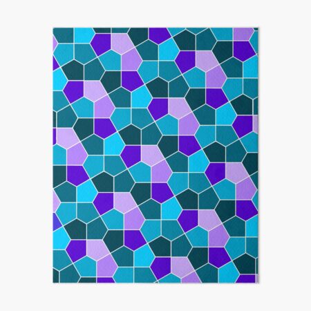 Cairo Pentagonal Tiles in Aqua and Purple Art Board Print