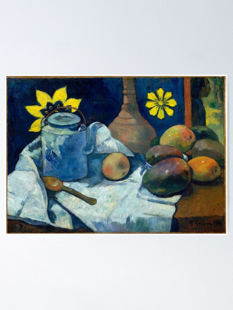 Paul Gauguin Still Life With Teapot And Fruit Poster By Newnomads Redbubble