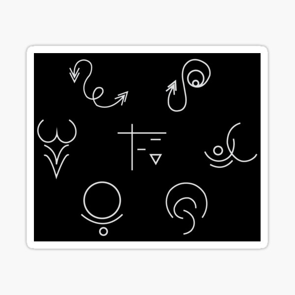 Alem Symbols Cluster (Black) Sticker