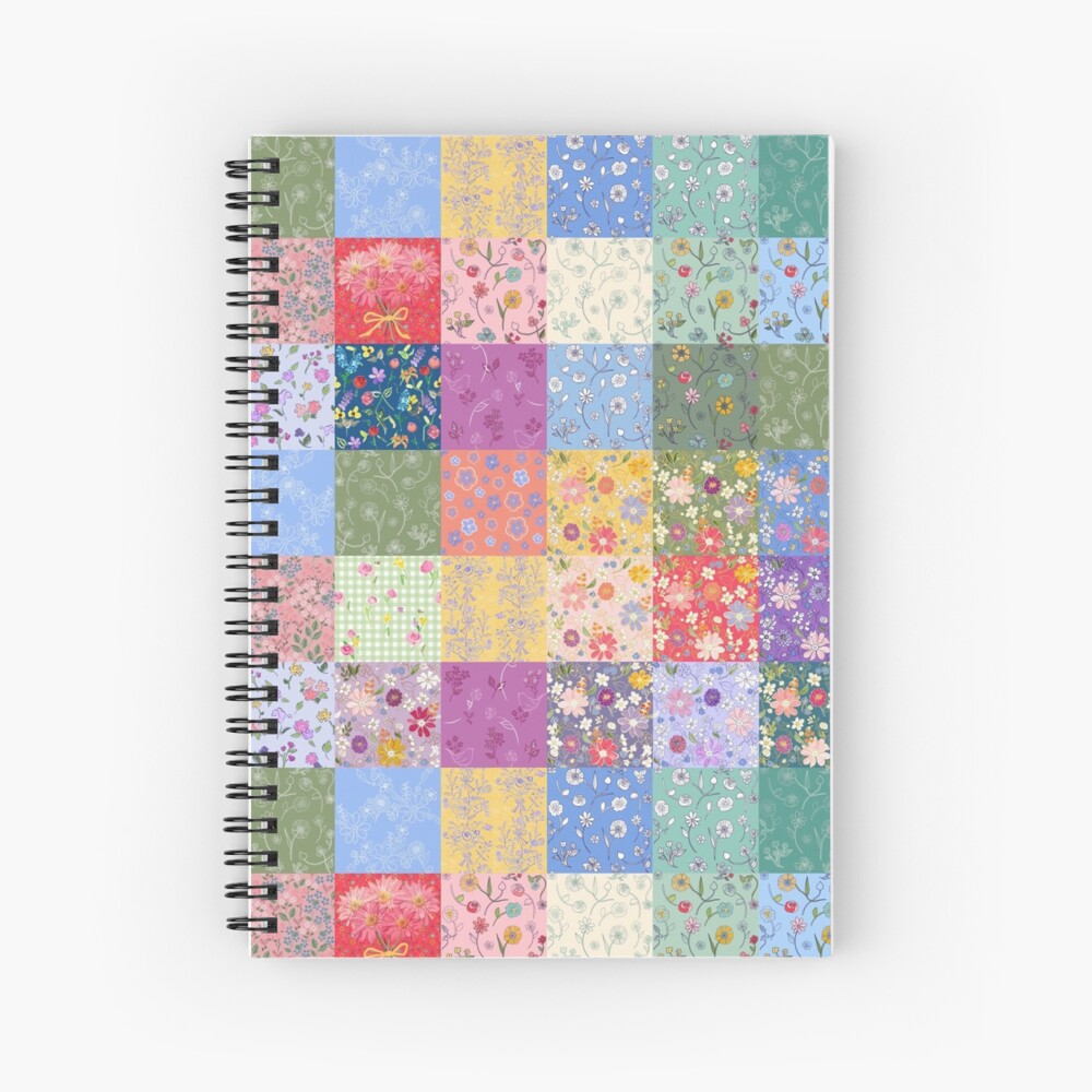 "Handme Down Patchwork Quilt by Tea with Xanthe" Spiral Notebook for