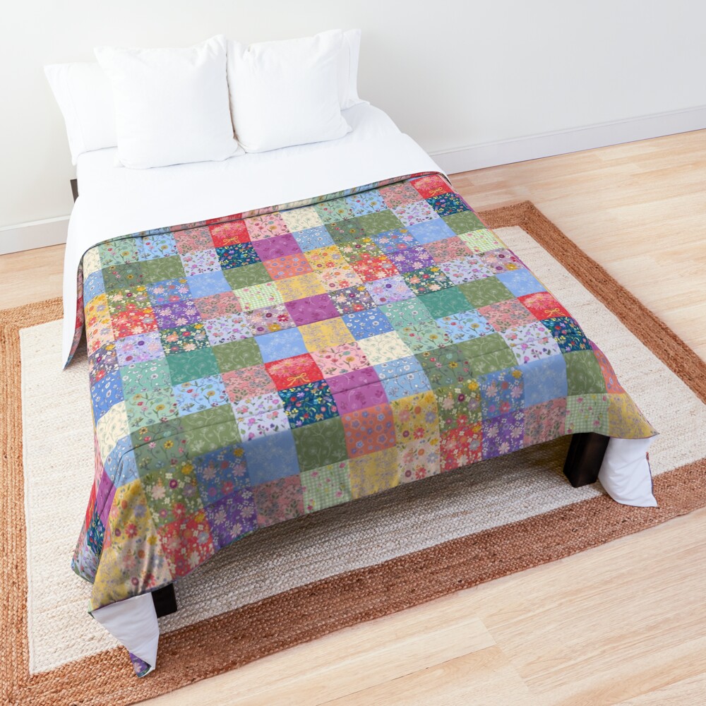 "Handme Down Patchwork Quilt by Tea with Xanthe" Comforter for Sale by