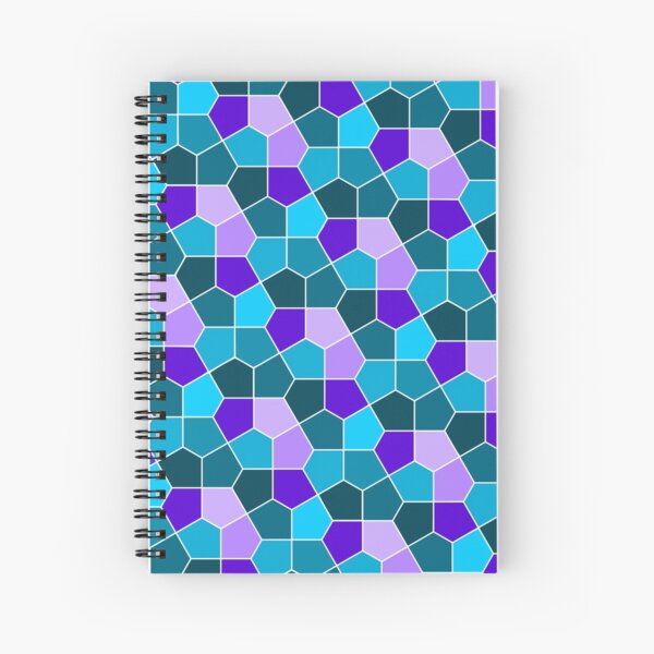 Cairo Pentagonal Tiles in Aqua and Purple Spiral Notebook