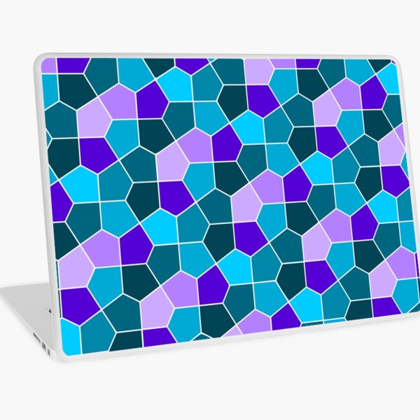 Cairo Pentagonal Tiles in Aqua and Purple Laptop Skin