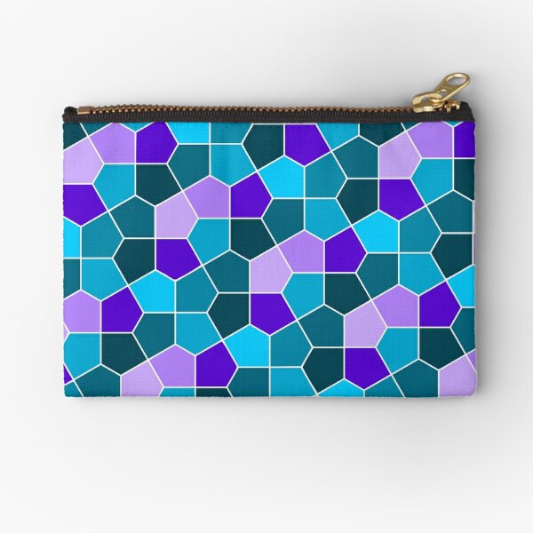 Cairo Pentagonal Tiles in Aqua and Purple Zipper Pouch