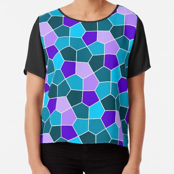 Cairo Pentagonal Tiles in Aqua and Purple Chiffon Top