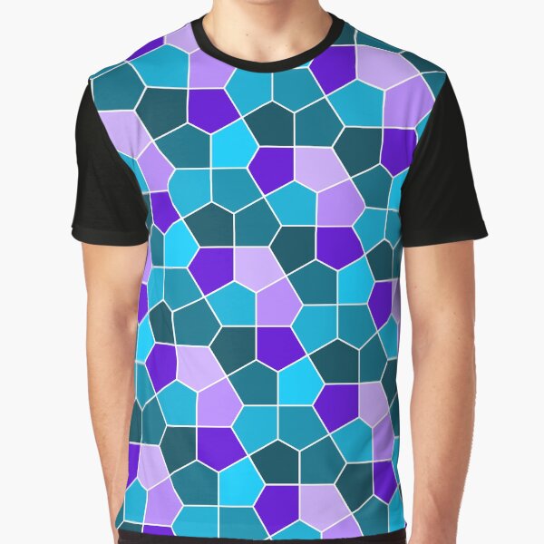 Cairo Pentagonal Tiles in Aqua and Purple Graphic T-Shirt