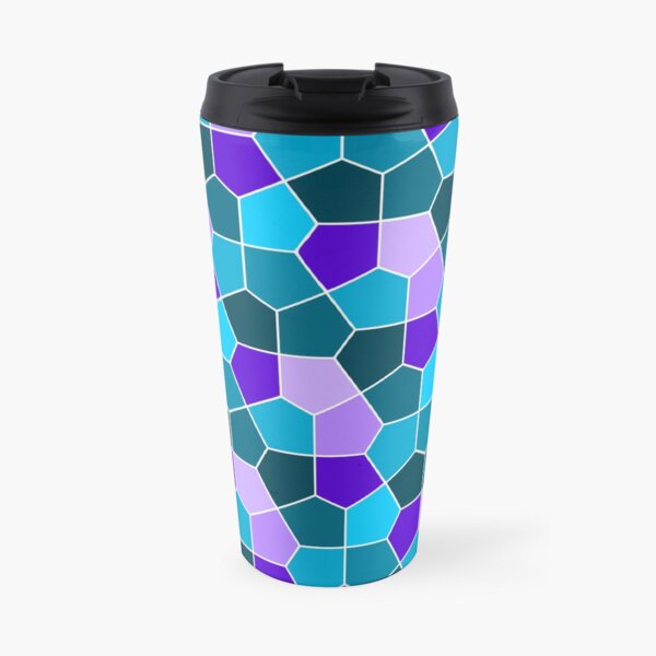 Cairo Pentagonal Tiles in Aqua and Purple Travel Mug