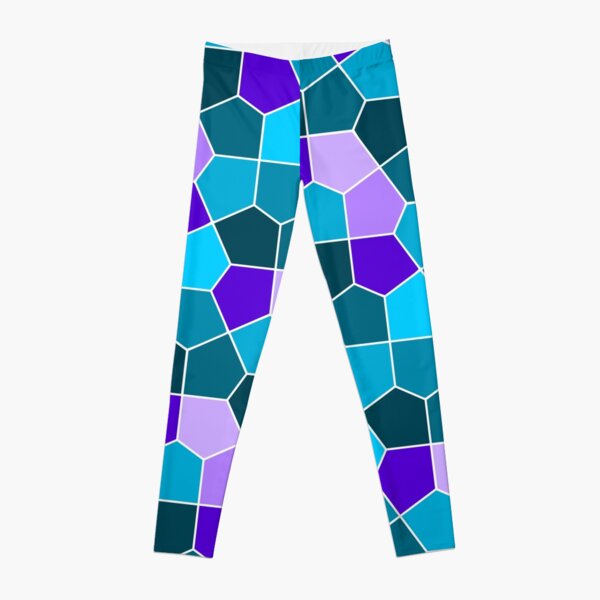 Cairo Pentagonal Tiles in Aqua and Purple Leggings