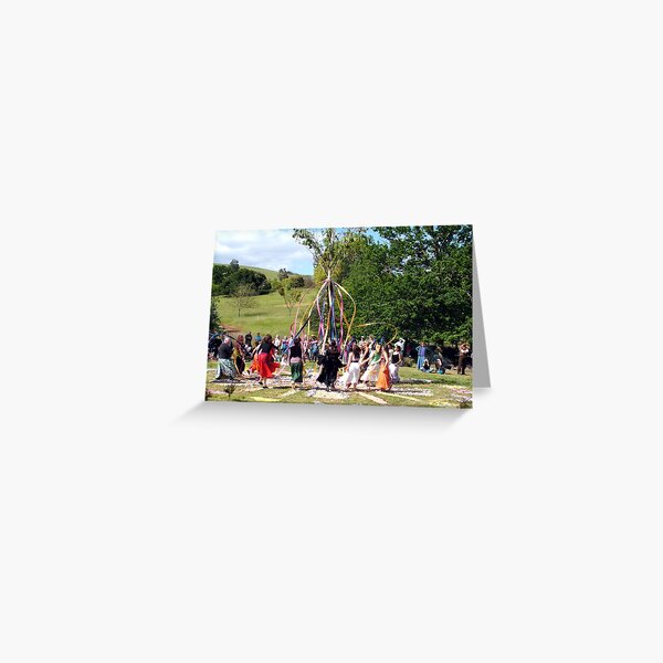 Maypole Dancing - Spring Picnic - Sue Dennis Greeting Card