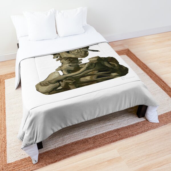 Van Gogh, Head of Skeleton Artwork Skull Reproduction, Posters, Tshirts, Prints, Bags, Men, Women, Kids Comforter