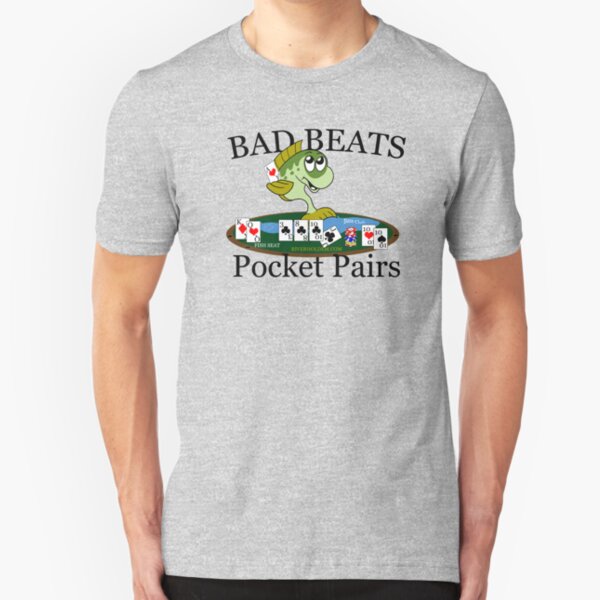 Bass Club Bad Beat Pocket Pairs Dark Text Slim Fit T-Shirt