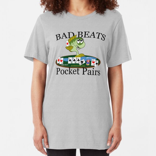 Bass Club Bad Beat Pocket Pairs Dark Text Slim Fit T-Shirt