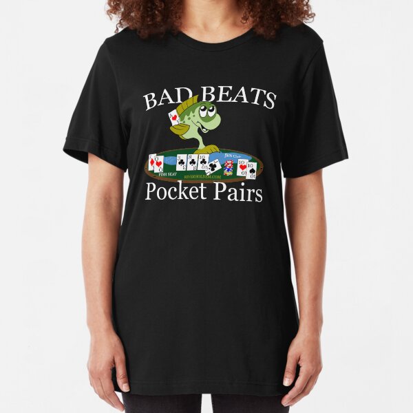 Bass Club Bad Beat Pocket Pairs Light Text Slim Fit T-Shirt