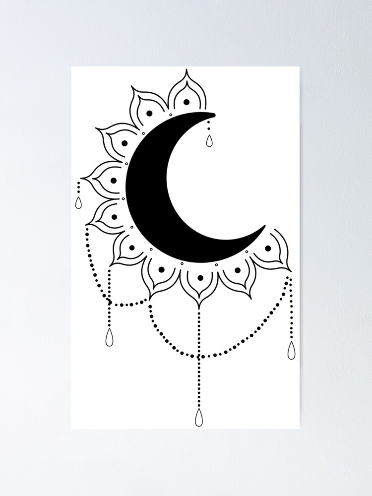 Mandala Moon Poster By Abedsako Redbubble