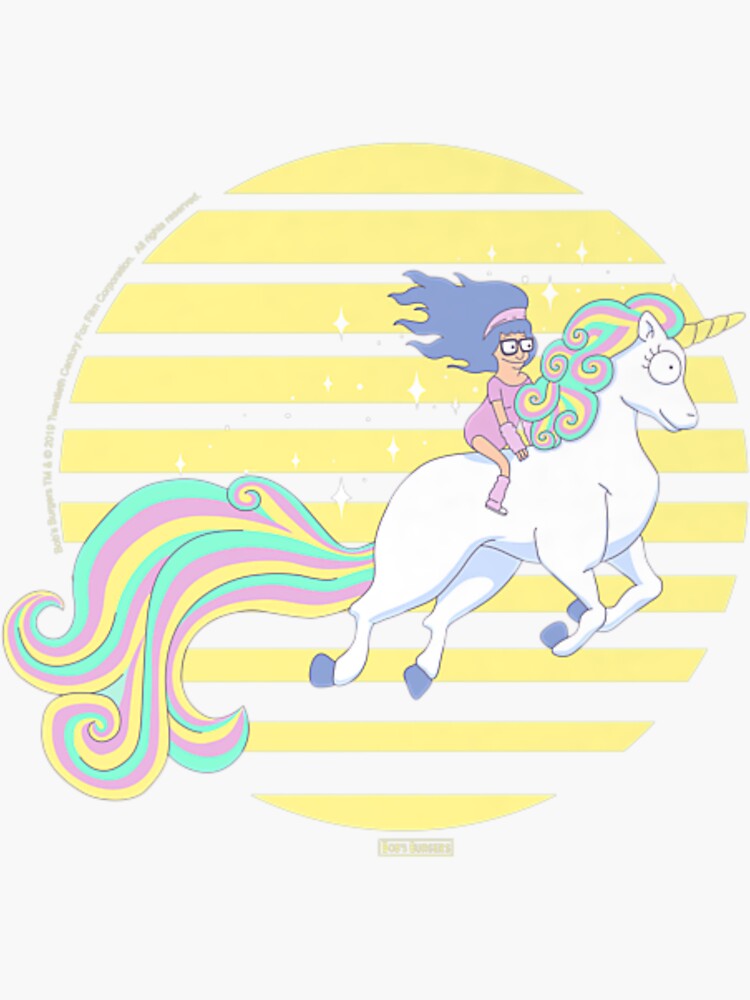 "Bob S Burgers Tina Riding Pastel Unicorn Shirt" Sticker for Sale by