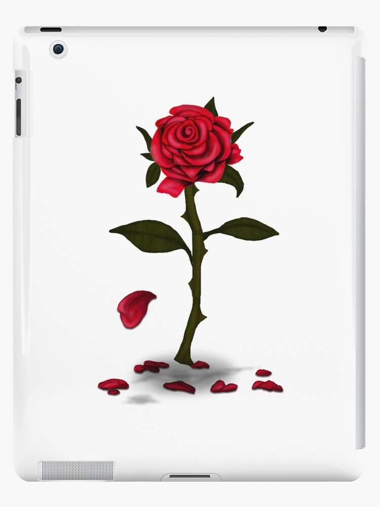Enchanted Rose  Single Rose with Falling Petals iPad Case  Skin for Sale  by KaotikSketches  Redbubble