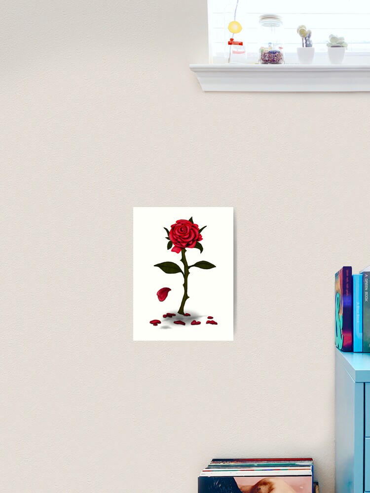 Enchanted Rose - Single Rose with Falling Petals Poster for Sale by  Kaotik-Sketches