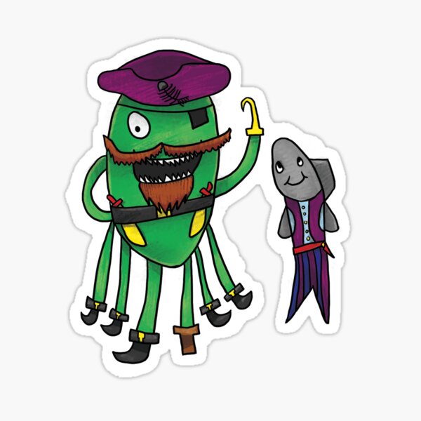 CAPTAIN KRAKEN AND MINNOW Sticker