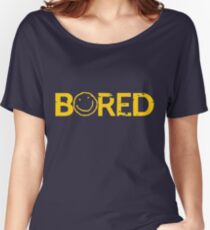 Sherlock Bored Smiley Print Women's Relaxed Fit T-Shirt