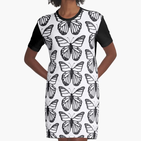 Butterfly Lines Graphic T-Shirt Dress