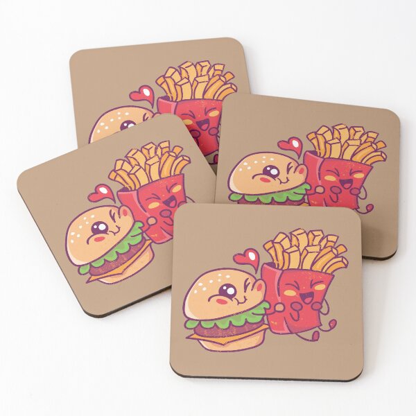 Item preview, Burger and French Fries Love designed and sold by Cute and Funny Animal Art Designs.