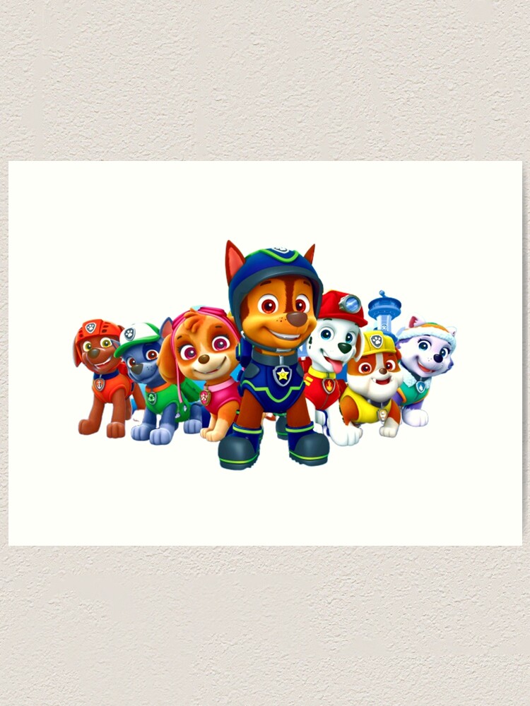 Paw Patrol Characters Team Art Print By Stefaniaalina Redbubble