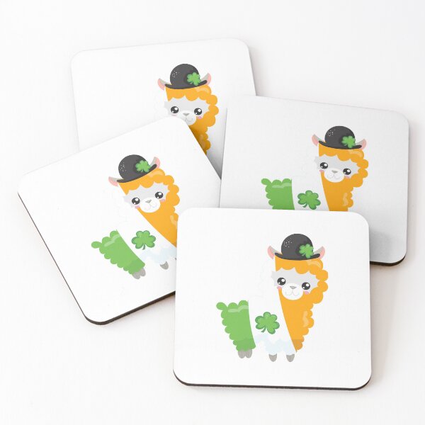 Item preview, Irish Flag Llama St Patrick`s Day with Clover and Leprechaun Hat Shamrock designed and sold by raliceyoga.
