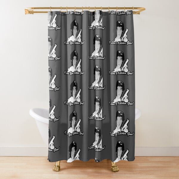 "I LOVE YOU KITCHEN GUN" Shower Curtain for Sale by HughHamilton